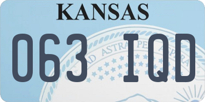 KS license plate 063IQD