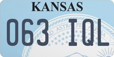 KS license plate 063IQL