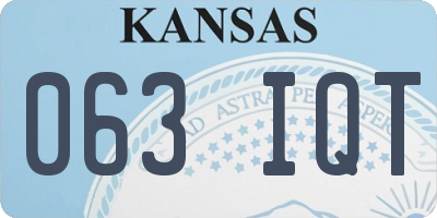KS license plate 063IQT