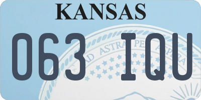 KS license plate 063IQU