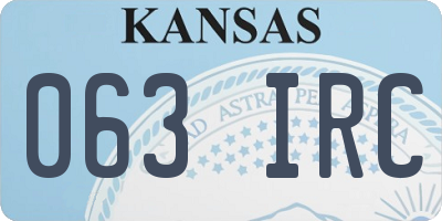 KS license plate 063IRC