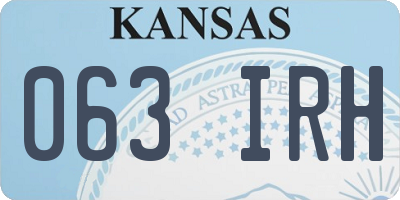 KS license plate 063IRH