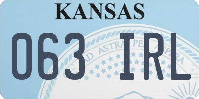KS license plate 063IRL