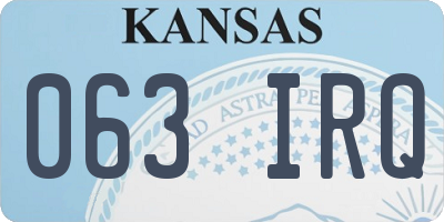 KS license plate 063IRQ