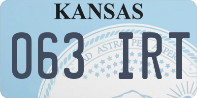 KS license plate 063IRT