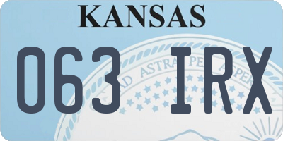 KS license plate 063IRX