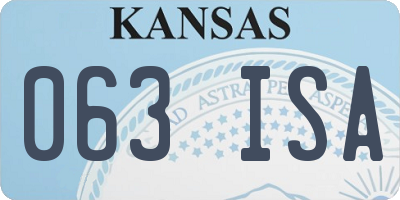 KS license plate 063ISA