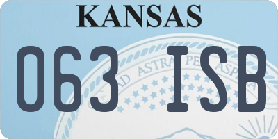KS license plate 063ISB