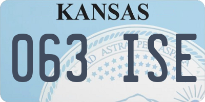 KS license plate 063ISE