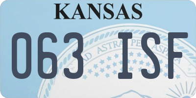 KS license plate 063ISF