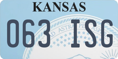 KS license plate 063ISG