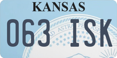 KS license plate 063ISK