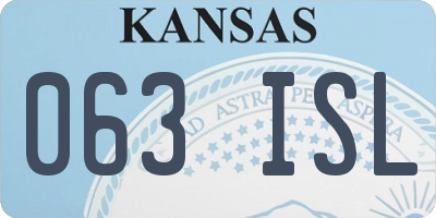 KS license plate 063ISL