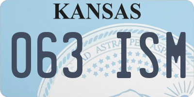 KS license plate 063ISM
