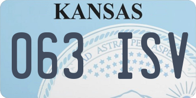 KS license plate 063ISV