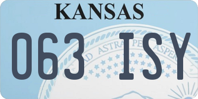 KS license plate 063ISY