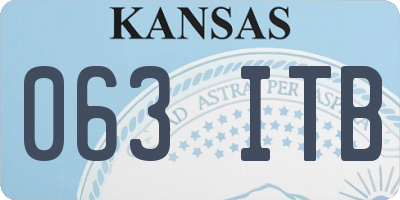 KS license plate 063ITB