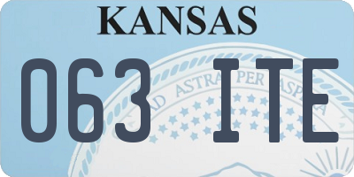 KS license plate 063ITE