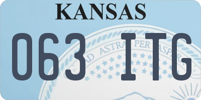 KS license plate 063ITG