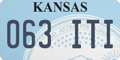 KS license plate 063ITI
