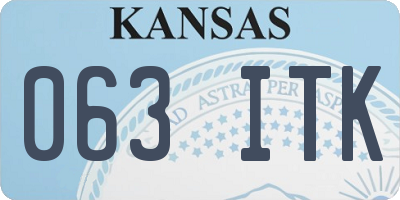 KS license plate 063ITK