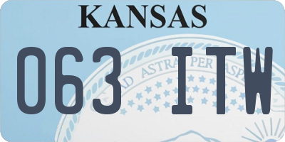 KS license plate 063ITW