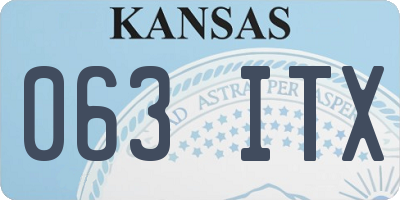 KS license plate 063ITX