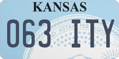 KS license plate 063ITY