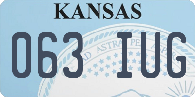 KS license plate 063IUG