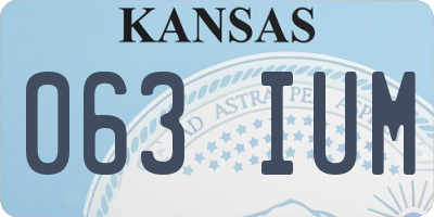 KS license plate 063IUM