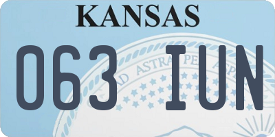 KS license plate 063IUN