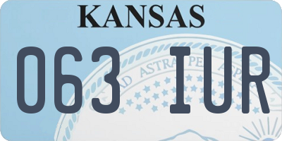 KS license plate 063IUR