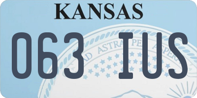 KS license plate 063IUS