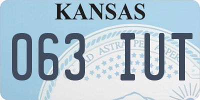 KS license plate 063IUT