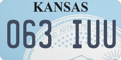 KS license plate 063IUU