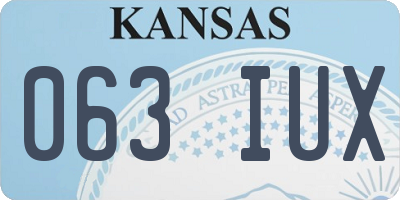 KS license plate 063IUX
