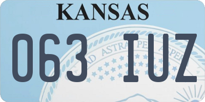 KS license plate 063IUZ