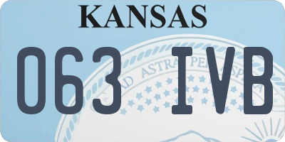 KS license plate 063IVB