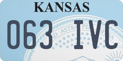 KS license plate 063IVC