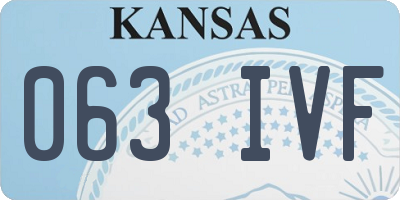 KS license plate 063IVF