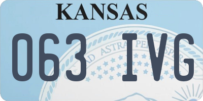 KS license plate 063IVG