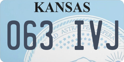 KS license plate 063IVJ