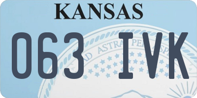 KS license plate 063IVK