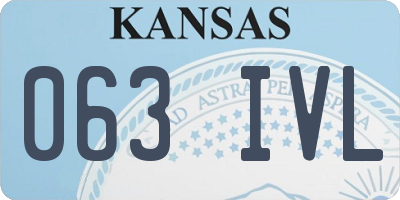 KS license plate 063IVL