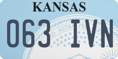 KS license plate 063IVN