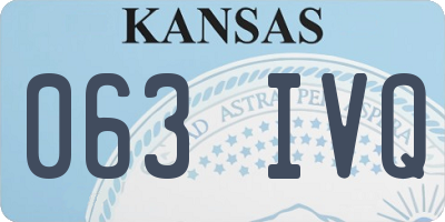 KS license plate 063IVQ