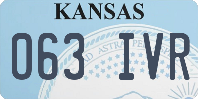 KS license plate 063IVR