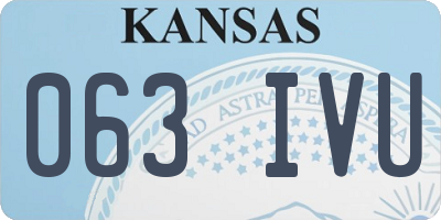 KS license plate 063IVU