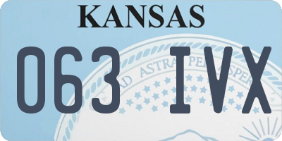 KS license plate 063IVX