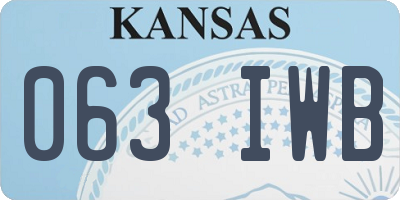 KS license plate 063IWB